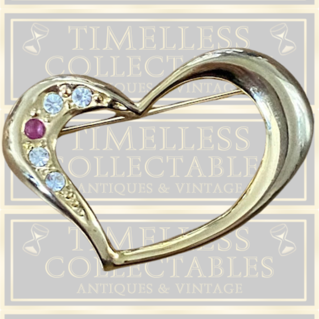 Vintage heart-shaped brooch