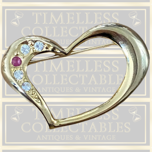 Vintage heart-shaped brooch