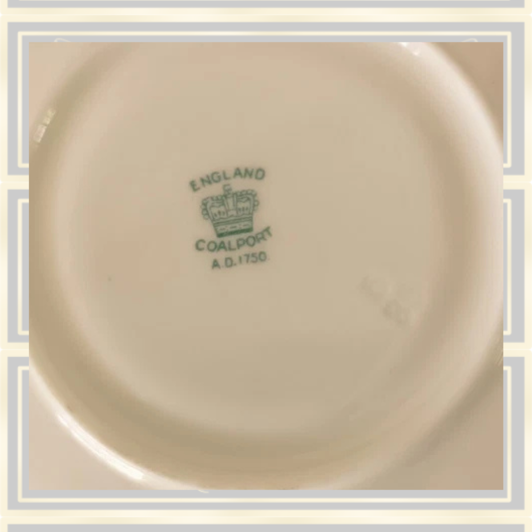 Antique Coalport Cobalt Blue Scalloped Teacup & Saucer