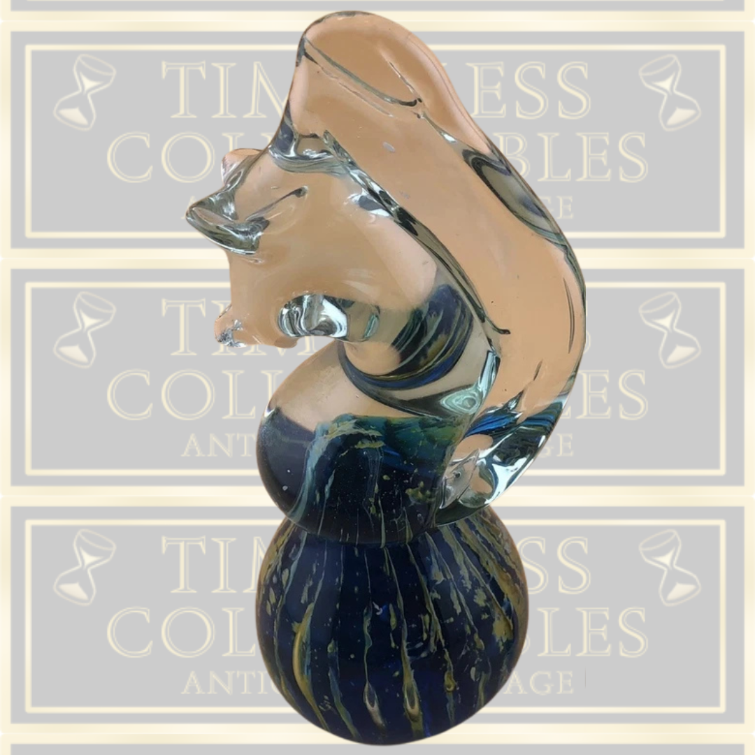 Vintage Mdina Blue Summer Horse Paperweight