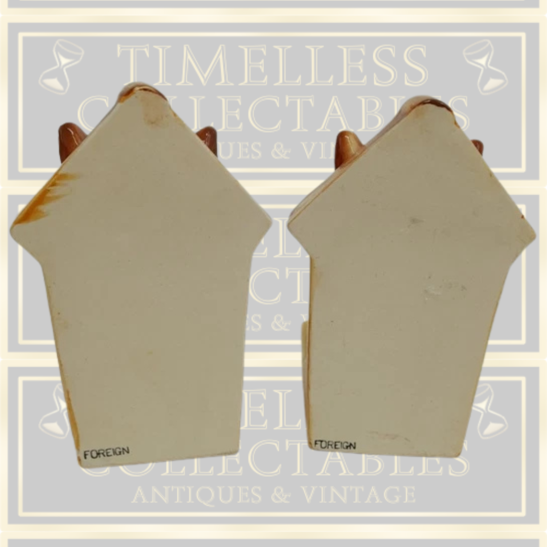 Vintage Scottie Dog House Ceramic Bookends