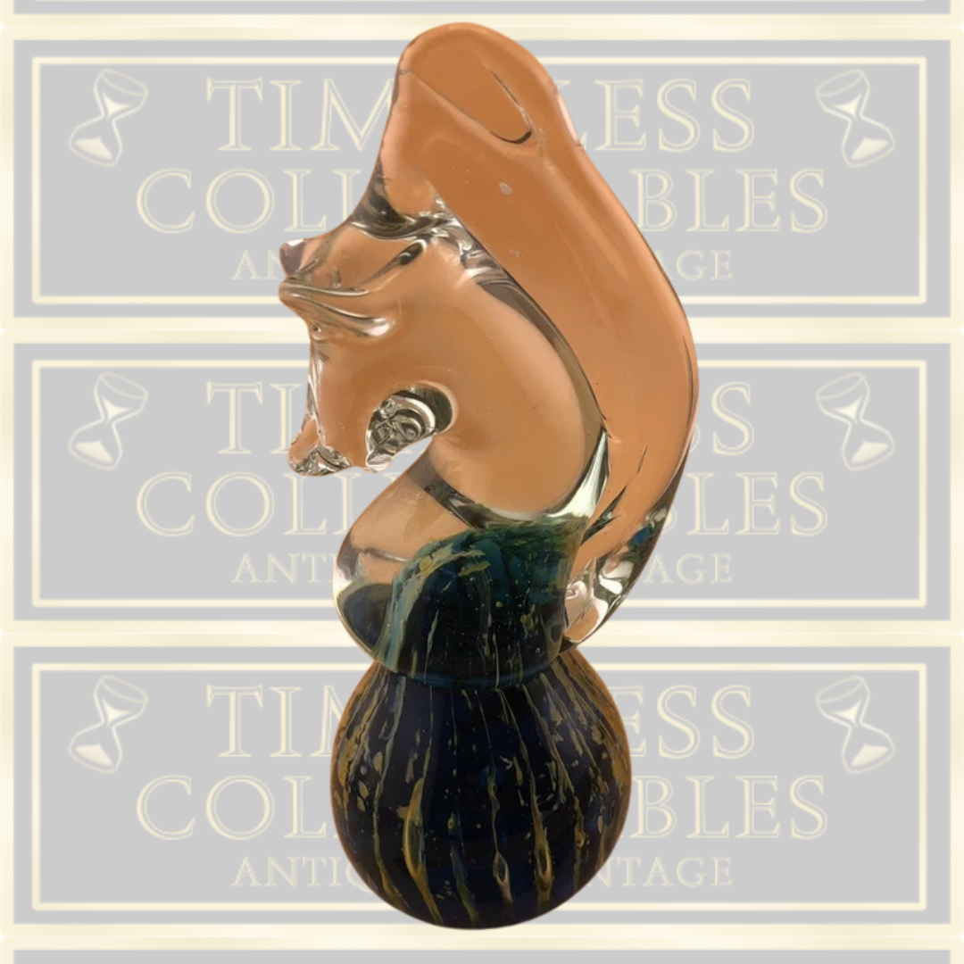 Vintage Mdina Blue Summer Horse Paperweight