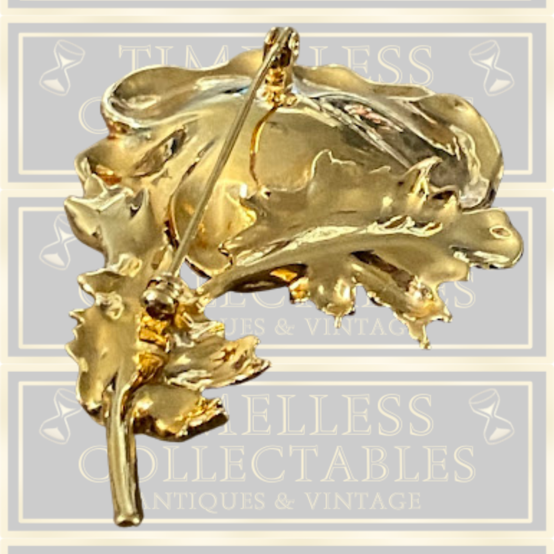 Vintage Red Poppy Flower Brooch