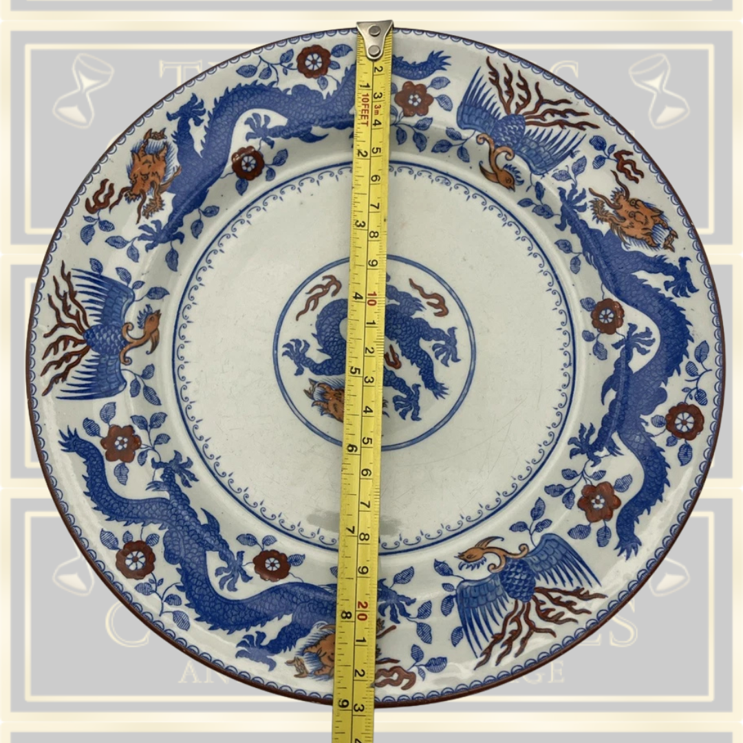 Six Antique 1853 Minton Clayware Chinese Dragon & Bird Design Plate