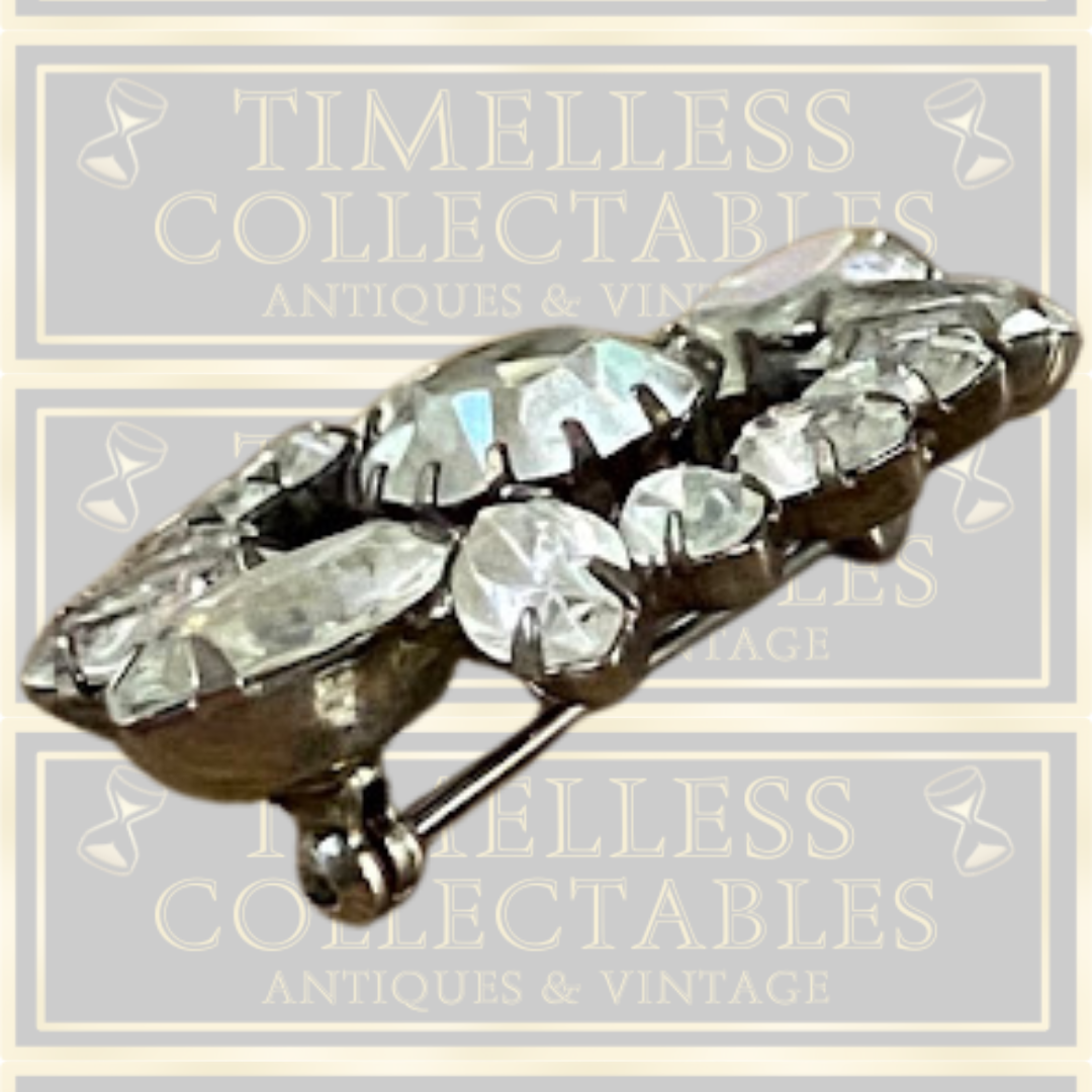 Vintage Rhinestone Atomic Flower Brooch