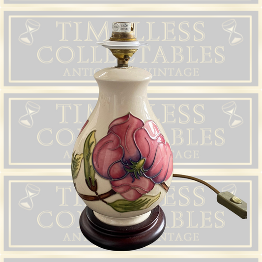 Vintage Moorcroft Magnolia Table Lamp
